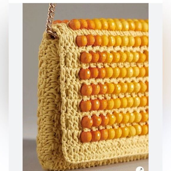 Anthropologie Beaded Clutch - Yellow and Orange Purse - Picture 2 of 7